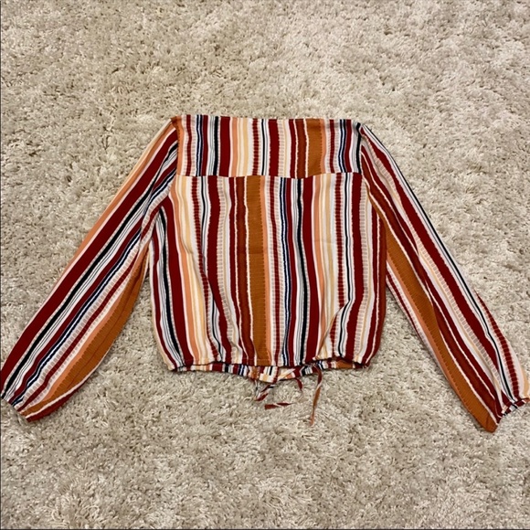 JACK BB DAKOTA | Striped Cropped Tie Front Blouse - Picture 4 of 6